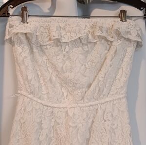 Studio Y Strapless Lace Dress in Cream